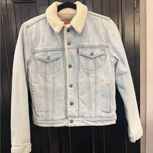 Levi's Light Blue Denim Jacket with Sherpa Collar